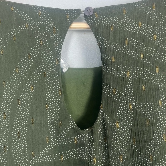 Molly Bracken Nwt Mini Flare Printed Dress ladies woven dress khaki Jena size S - Picture 10 of 10